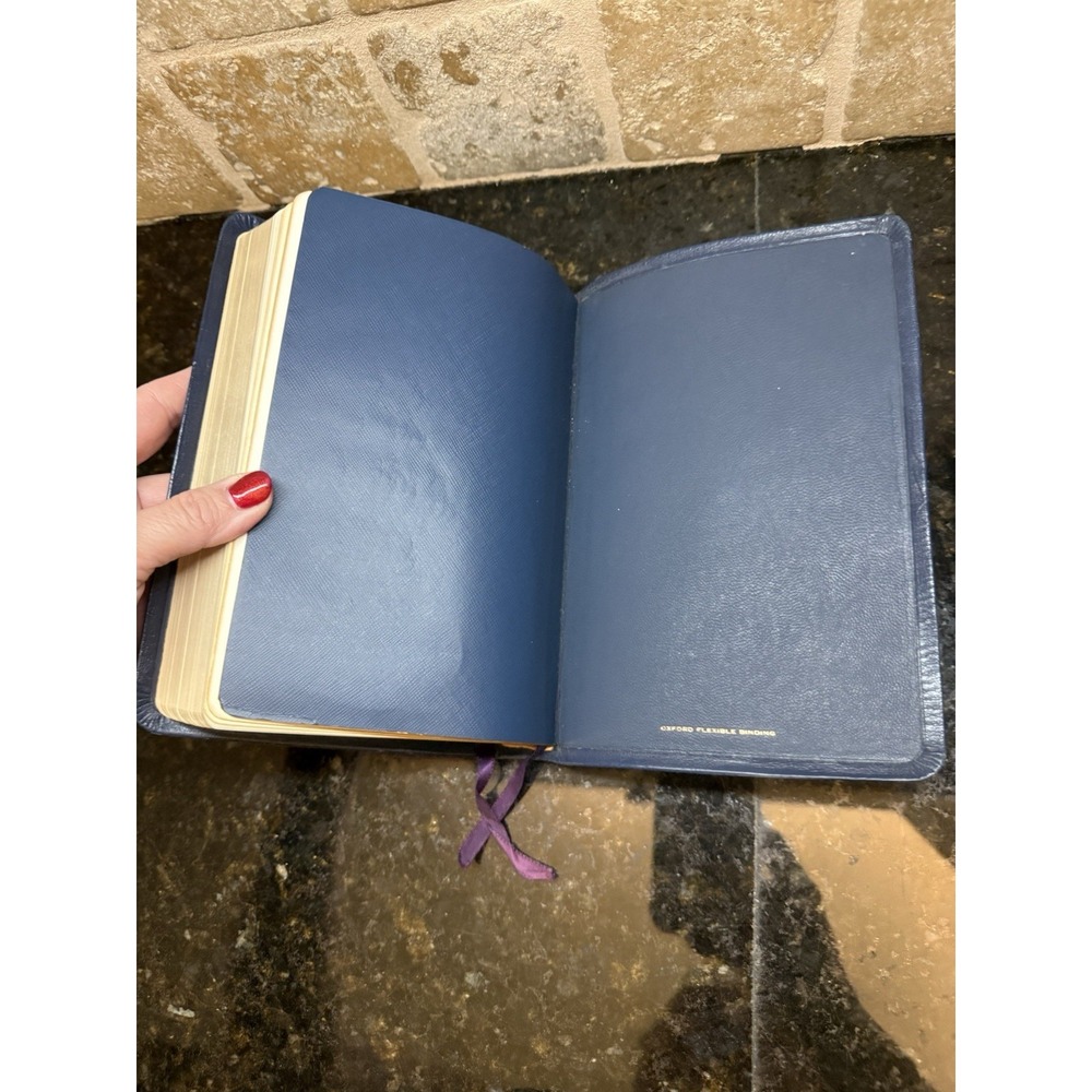 1971 Blue Genuine Morocco Leather Oxford Pre-Owned Scofield Reference KJV Bible - Picture 13 of 13
